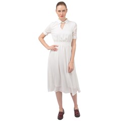 Keyhole Neckline Chiffon Dress