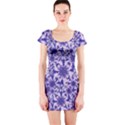 Decorative Floral Print Short Sleeve Bodycon Dress View1