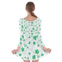 Sweet Shiny Floral Green Long Sleeve Skater Dress View2