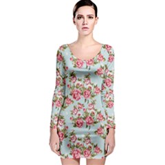 Raining Roses Long Sleeve Bodycon Dress by TrishRose