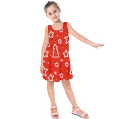 Red Xmas Kids  Sleeveless Dress by Valentinaart