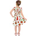 Red and green Christmas pattern Kids  Short Sleeve Dress View2