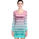 Colorful vertical lines Long Sleeve Bodycon Dress View1