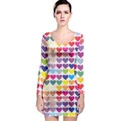 Heart Love Color Colorful Long Sleeve Bodycon Dress by Nexatart