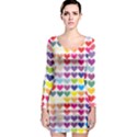 Heart Love Color Colorful Long Sleeve Bodycon Dress View1