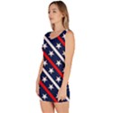 Patriotic Red White Blue Stars Sleeveless Bodycon Dress View2