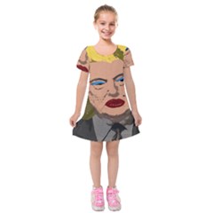 Happy Birthday Mr  President  Kids  Short Sleeve Velvet Dress by Valentinaart