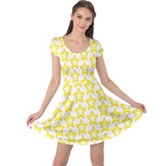 Yellow Orange Star Space Light Cap Sleeve Dresses by Mariart