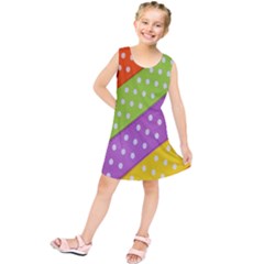 Colorful Easter Ribbon Background Kids  Tunic Dress by Simbadda