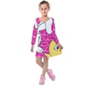 Easter bunny and chick  Kids  Long Sleeve Velvet Dress View1