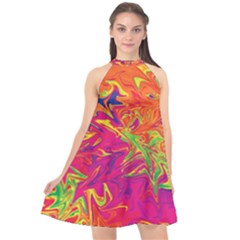 Colors Halter Neckline Chiffon Dress  by Valentinaart