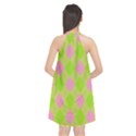 Plaid pattern Halter Neckline Chiffon Dress  View2