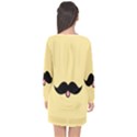 Mustache Long Sleeve Chiffon Shift Dress  View2