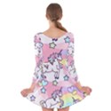 Unicorn Rainbow Long Sleeve Velvet Skater Dress View2