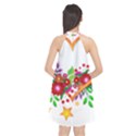 Heart Flowers Sign Halter Neckline Chiffon Dress  View2