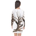 Tree Isolated Dead Plant Weathered Long Sleeve Chiffon Shift Dress  View2