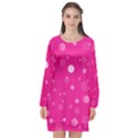 Decorative dots pattern Long Sleeve Chiffon Shift Dress  View1