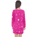 Decorative dots pattern Long Sleeve Chiffon Shift Dress  View2