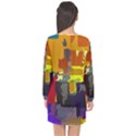 Abstract Vibrant Colour Long Sleeve Chiffon Shift Dress  View2