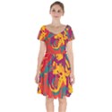 Abstract art Short Sleeve Bardot Dress View1