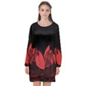 Tulips Long Sleeve Chiffon Shift Dress  View1