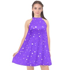 Dots Pattern Halter Neckline Chiffon Dress  by ValentinaDesign