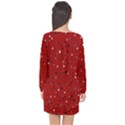 Dots pattern Long Sleeve Chiffon Shift Dress  View2