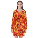 Gerbera Flowers Nature Plant Long Sleeve Chiffon Shift Dress  View1