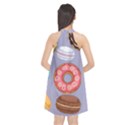 Brown Ticking Donuts Halter Neckline Chiffon Dress  View2