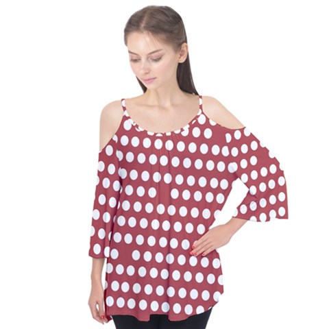 Pink White Polka Dots Flutter Tees by Mariart