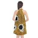 Surface Patterns Spot Polka Dots Black Halter Neckline Chiffon Dress  View2