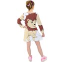 Happy Cartoon Baby Lion Kids  Long Sleeve Velvet Dress View2