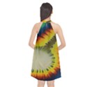 Red Blue Yellow Green Medium Rainbow Tie Dye Kaleidoscope Opaque Color Halter Neckline Chiffon Dress  View2