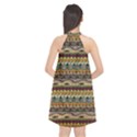 Aztec Pattern Halter Neckline Chiffon Dress  View2