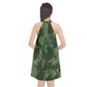 Camouflage Green Army Texture Halter Neckline Chiffon Dress  View2