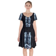 Glass Water Liquid Background Short Sleeve Bardot Dress by BangZart