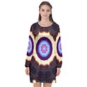 Mandala Art Design Pattern Long Sleeve Chiffon Shift Dress  View1