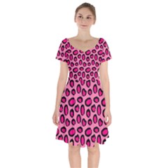 Cute Pink Animal Pattern Background Short Sleeve Bardot Dress by TastefulDesigns