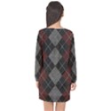 Wool Texture With Great Pattern Long Sleeve Chiffon Shift Dress  View2