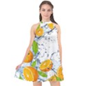 Fruits Water Vegetables Food Halter Neckline Chiffon Dress  View1