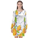 Fruits Water Vegetables Food Long Sleeve Chiffon Shift Dress  View1