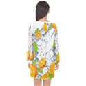 Fruits Water Vegetables Food Long Sleeve Chiffon Shift Dress  View2