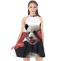 Boxing panda  Halter Neckline Chiffon Dress  View1