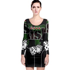 Nuclear Explosion Trump And Kim Jong Long Sleeve Bodycon Dress by Valentinaart