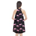 Flamingo pattern Halter Neckline Chiffon Dress  View2