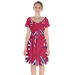 Alternatively Mega British America Red Dragon Short Sleeve Bardot Dress by Mariart