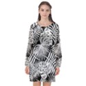 Tropical pattern Long Sleeve Chiffon Shift Dress  View1