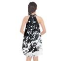 Black And White Splash Texture Halter Neckline Chiffon Dress  View2