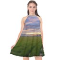 Landscape Sunset Sky Sun Alpha Halter Neckline Chiffon Dress  View1