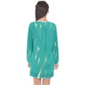 Background Green Abstract Long Sleeve Chiffon Shift Dress  View2